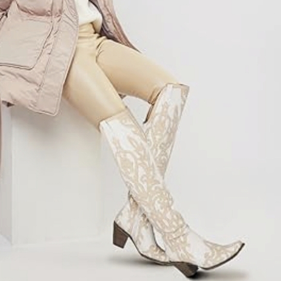 Georgia - Knee-high cowboy boots - Embroidery detail main image 0